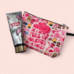 Victoria's Secret Showtime Angel Lotion + Dolly Parton ‘Jolene’ Makeup Pouch